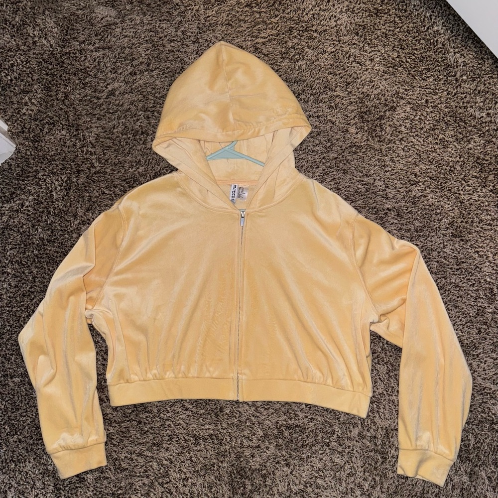 Divided Cropped Velvet Hoodie, Women’s XXL
